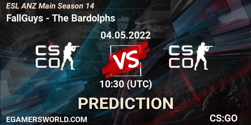 FallGuys - The Bardolphs: ennuste. 04.05.2022 at 10:30, Counter-Strike (CS2), ESL ANZ Main Season 14