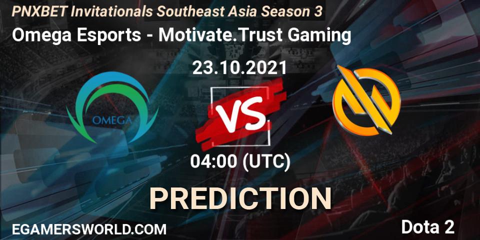Omega Esports - Motivate.Trust Gaming: ennuste. 23.10.2021 at 04:05, Dota 2, PNXBET Invitationals Southeast Asia Season 3