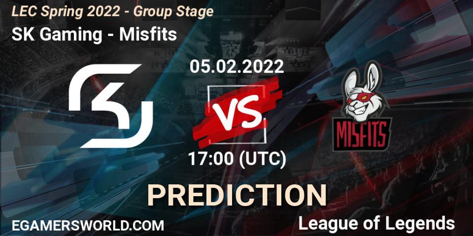 SK Gaming - Misfits: ennuste. 05.02.22, LoL, LEC Spring 2022 - Group Stage