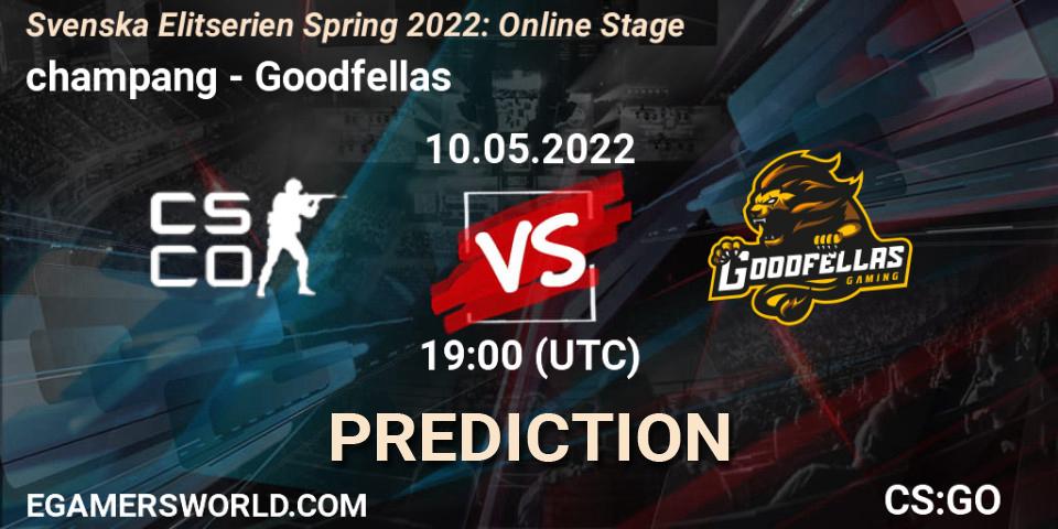 champang - Goodfellas: ennuste. 10.05.22, CS2 (CS:GO), Svenska Elitserien Spring 2022: Online Stage