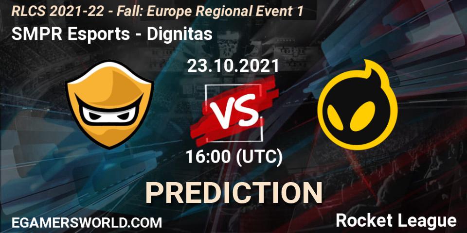SMPR Esports - Dignitas: ennuste. 23.10.2021 at 16:00, Rocket League, RLCS 2021-22 - Fall: Europe Regional Event 1