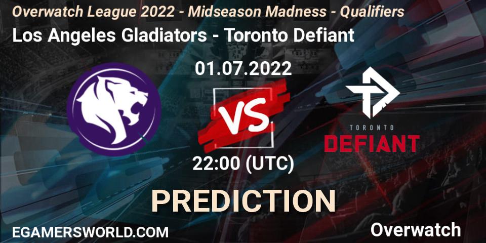 Los Angeles Gladiators - Toronto Defiant: ennuste. 01.07.2022 at 22:30, Overwatch, Overwatch League 2022 - Midseason Madness - Qualifiers