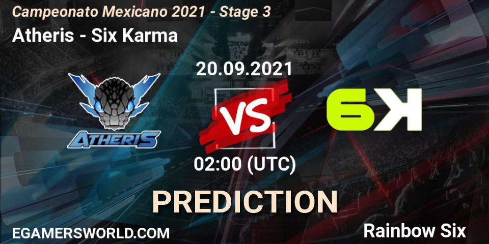 Atheris - Six Karma: ennuste. 20.09.2021 at 01:00, Rainbow Six, Campeonato Mexicano 2021 - Stage 3
