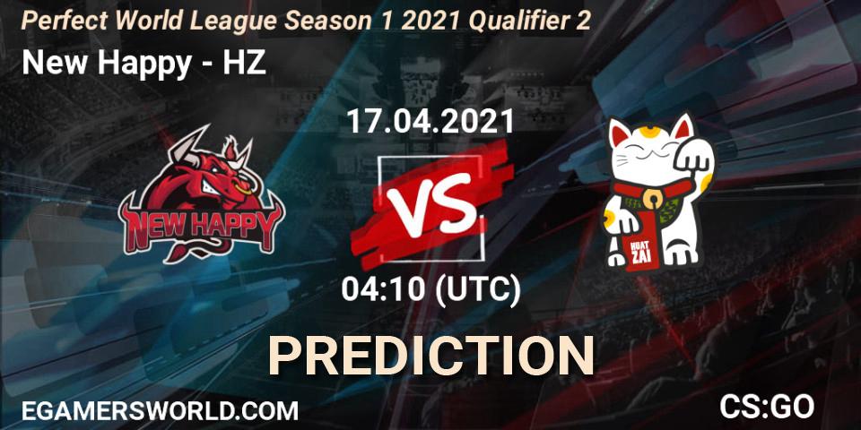 New Happy - HZ: ennuste. 17.04.2021 at 04:10, Counter-Strike (CS2), Perfect World League Season 1 2021 Qualifier 2