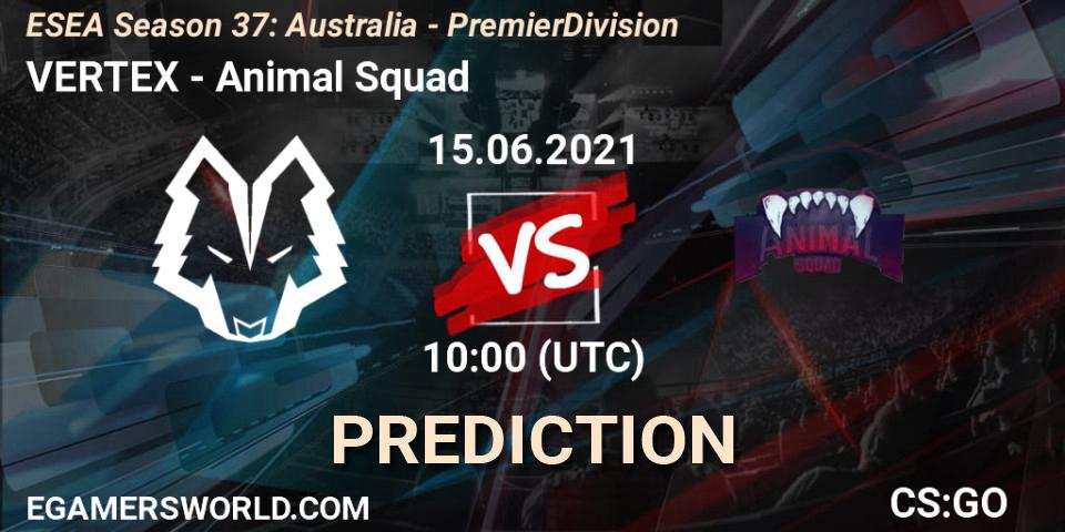 VERTEX - Animal Squad: ennuste. 15.06.2021 at 10:00, Counter-Strike (CS2), ESEA Season 37: Australia - Premier Division