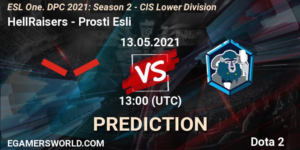 HellRaisers - Prosti Esli: ennuste. 13.05.2021 at 12:55, Dota 2, ESL One. DPC 2021: Season 2 - CIS Lower Division