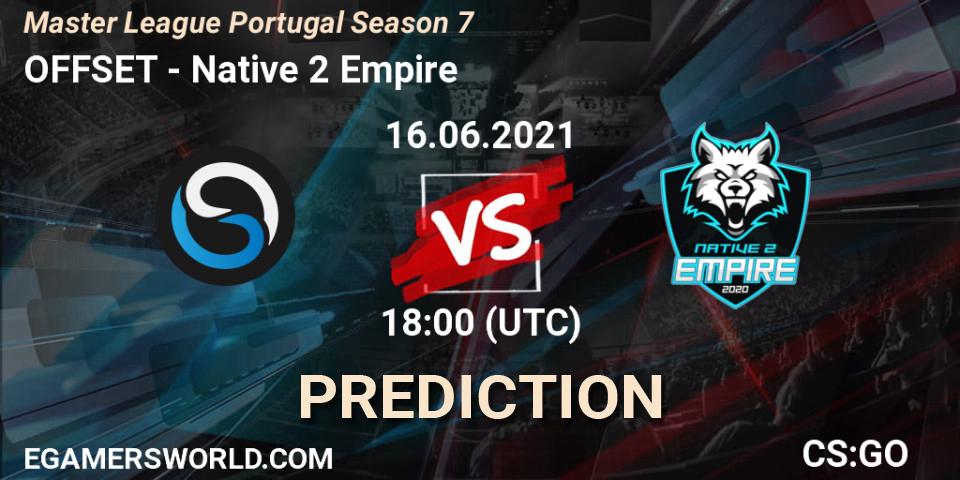 OFFSET - Native 2 Empire: ennuste. 16.06.2021 at 18:00, Counter-Strike (CS2), Master League Portugal Season 7