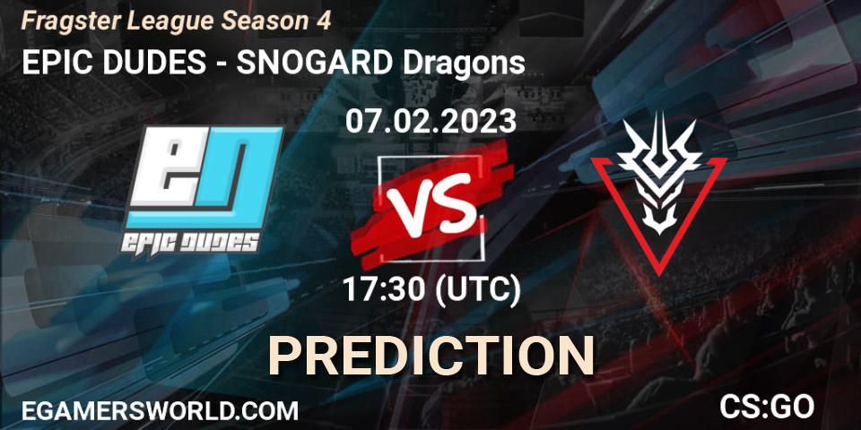 EPIC DUDES - SNOGARD Dragons: ennuste. 08.02.23, CS2 (CS:GO), Fragster League Season 4