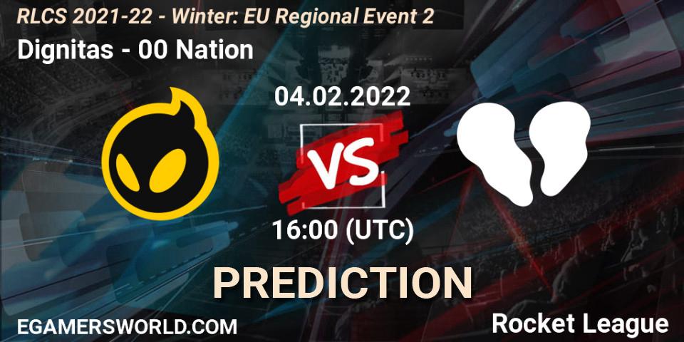 Dignitas - 00 Nation: ennuste. 04.02.2022 at 16:00, Rocket League, RLCS 2021-22 - Winter: EU Regional Event 2