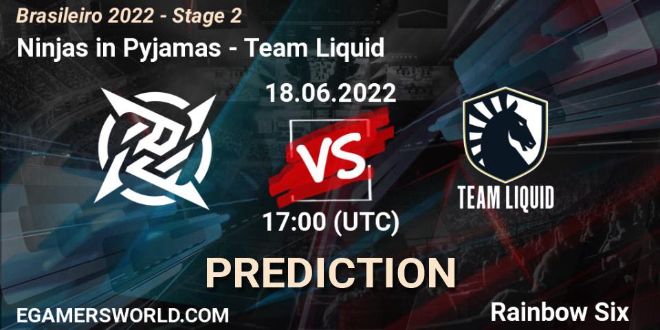 Ninjas in Pyjamas - Team Liquid: ennuste. 18.06.2022 at 17:00, Rainbow Six, Brasileirão 2022 - Stage 2