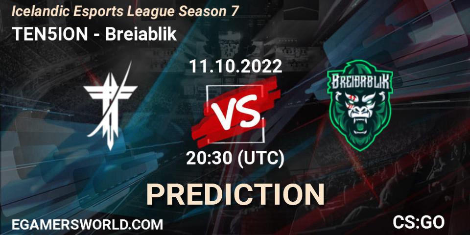 TEN5ION - Breiðablik: ennuste. 11.10.2022 at 20:30, Counter-Strike (CS2), Icelandic Esports League Season 7