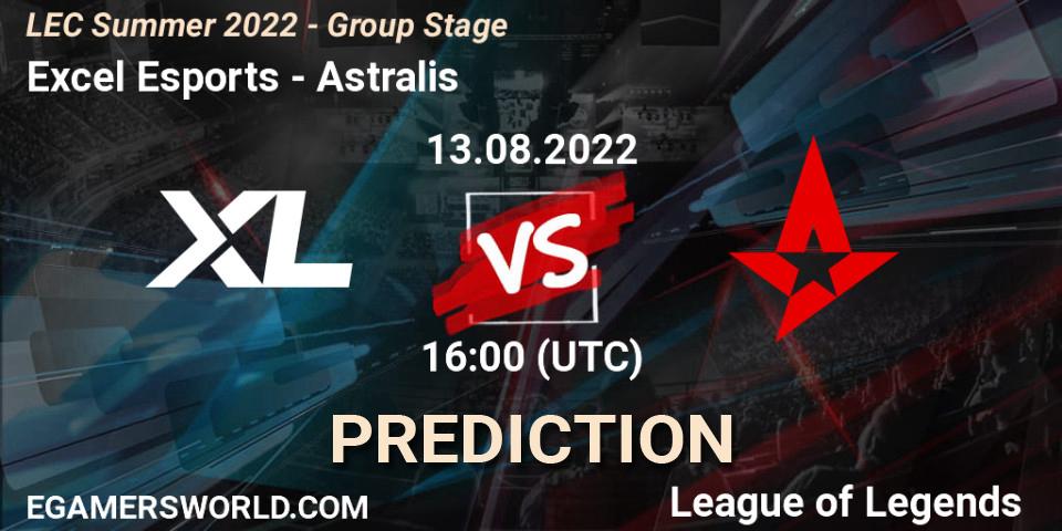 Excel Esports - Astralis: ennuste. 14.08.2022 at 15:00, LoL, LEC Summer 2022 - Group Stage