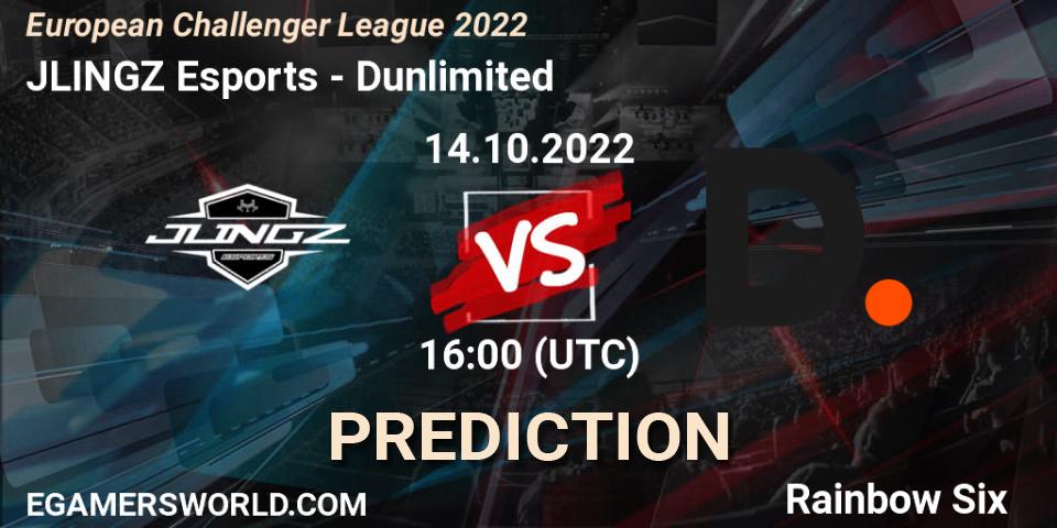 JLINGZ Esports - Dunlimited: ennuste. 14.10.2022 at 16:00, Rainbow Six, European Challenger League 2022