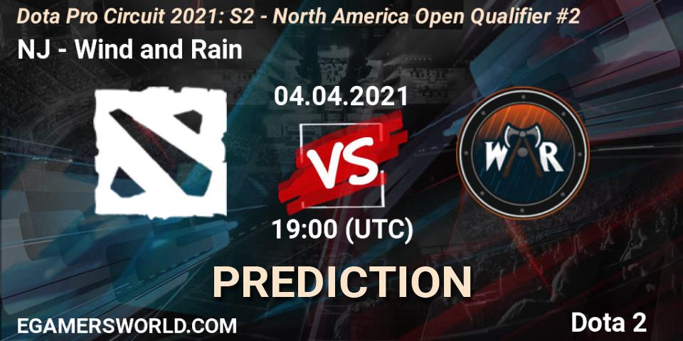 NJ - Wind and Rain: ennuste. 04.04.21, Dota 2, Dota Pro Circuit 2021: S2 - North America Open Qualifier #2