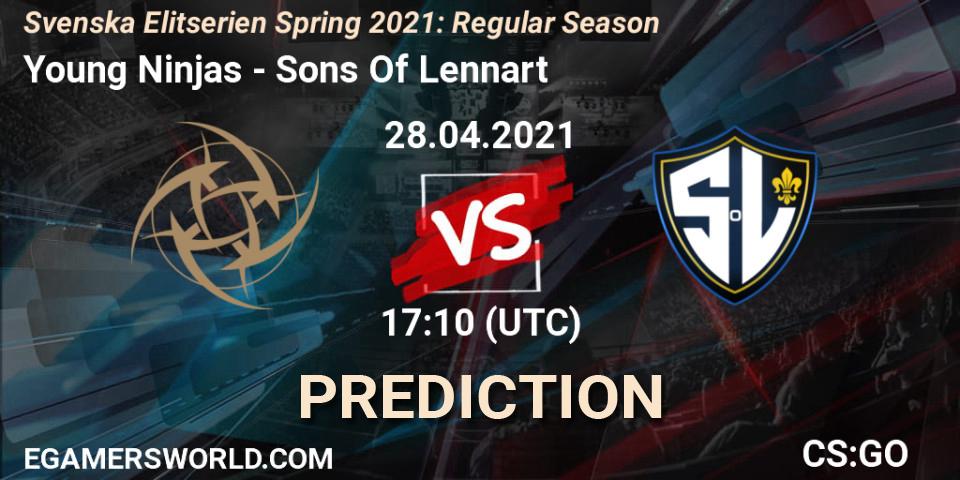 Young Ninjas - Sons Of Lennart: ennuste. 28.04.2021 at 17:10, Counter-Strike (CS2), Svenska Elitserien Spring 2021: Regular Season