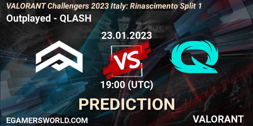 Outplayed - QLASH: ennuste. 23.01.2023 at 19:30, VALORANT, VALORANT Challengers 2023 Italy: Rinascimento Split 1
