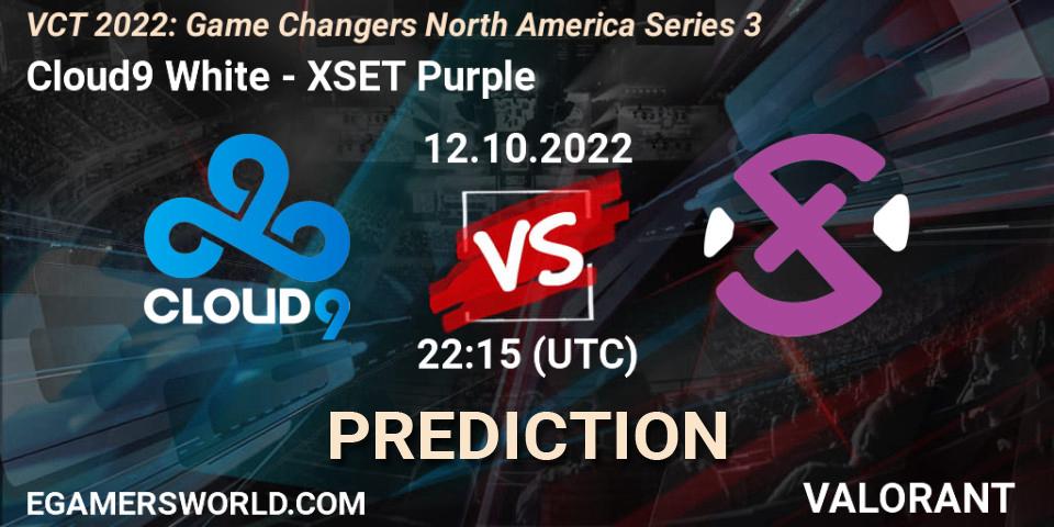 Cloud9 White - XSET Purple: ennuste. 12.10.2022 at 22:15, VALORANT, VCT 2022: Game Changers North America Series 3