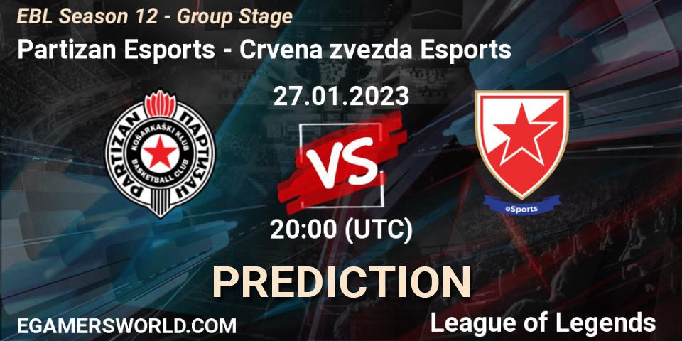 Partizan Esports - Crvena zvezda Esports: ennuste. 27.01.2023 at 20:00, LoL, EBL Season 12 - Group Stage