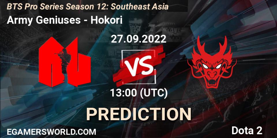 Army Geniuses - Hokori: ennuste. 27.09.22, Dota 2, BTS Pro Series Season 12: Southeast Asia