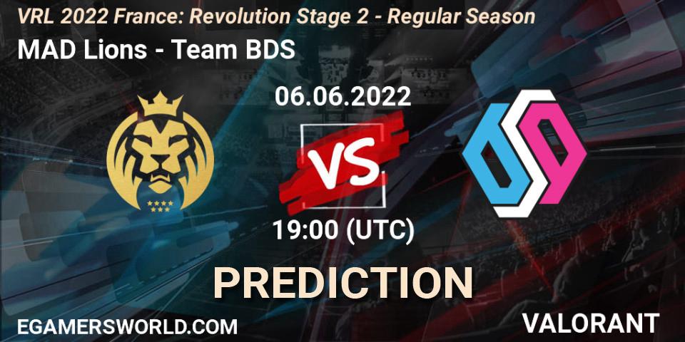 MAD Lions - Team BDS: ennuste. 06.06.2022 at 19:00, VALORANT, VRL 2022 France: Revolution Stage 2 - Regular Season