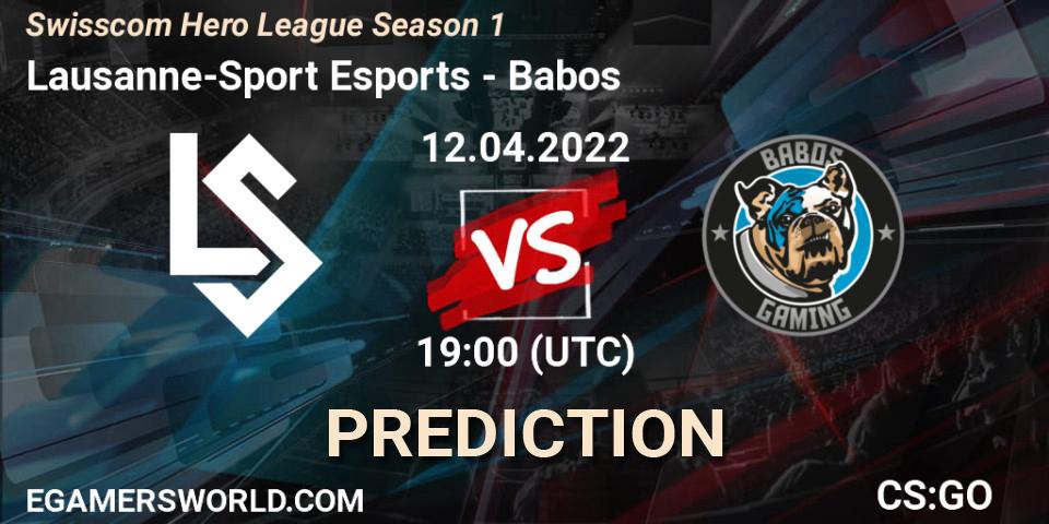 Lausanne-Sport Esports - Babos: ennuste. 12.04.2022 at 19:00, Counter-Strike (CS2), Swisscom Hero League Season 1