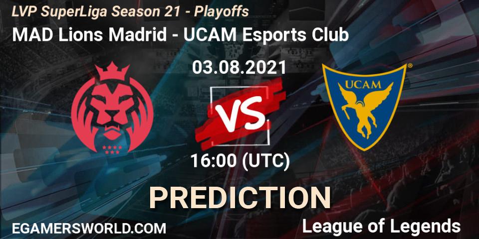 MAD Lions Madrid - UCAM Esports Club: ennuste. 03.08.2021 at 16:00, LoL, LVP SuperLiga Season 21 - Playoffs