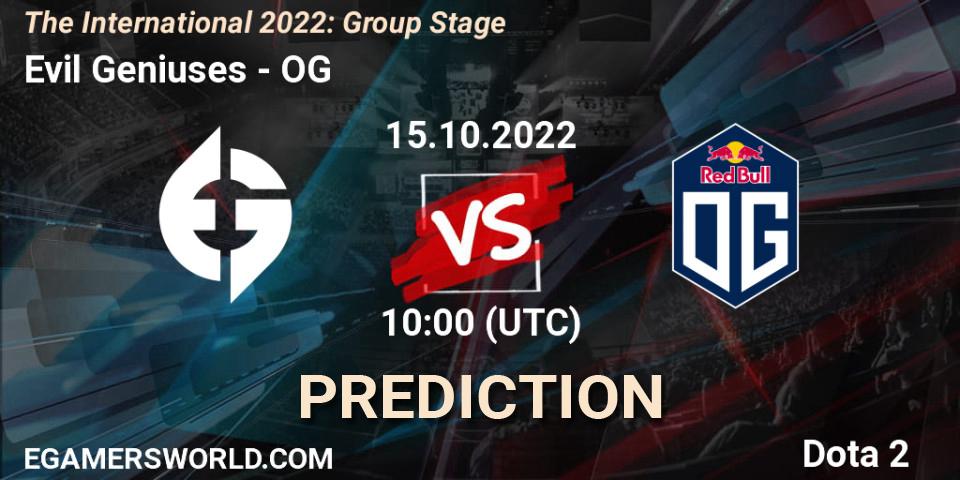 Evil Geniuses - OG: ennuste. 15.10.2022 at 11:17, Dota 2, The International 2022: Group Stage