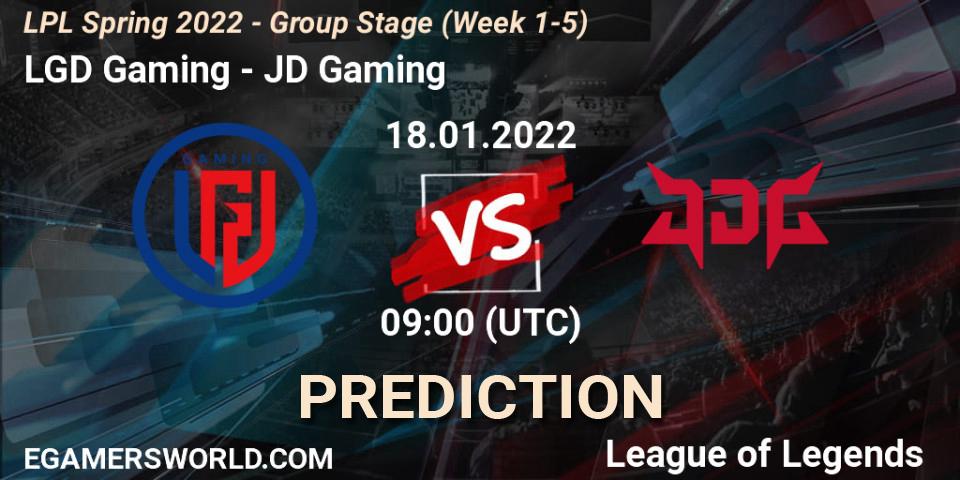 LGD Gaming - JD Gaming: ennuste. 18.01.22, LoL, LPL Spring 2022 - Group Stage (Week 1-5)