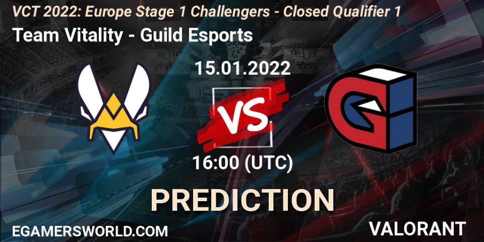 Team Vitality - Guild Esports: ennuste. 15.01.2022 at 16:00, VALORANT, VCT 2022: Europe Stage 1 Challengers - Closed Qualifier 1