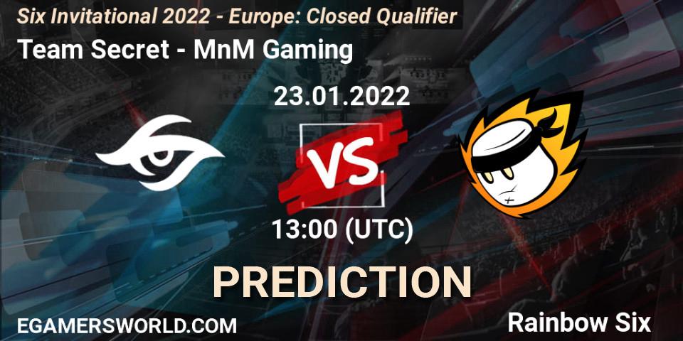 Team Secret - MnM Gaming: ennuste. 23.01.2022 at 13:00, Rainbow Six, Six Invitational 2022 - Europe: Closed Qualifier