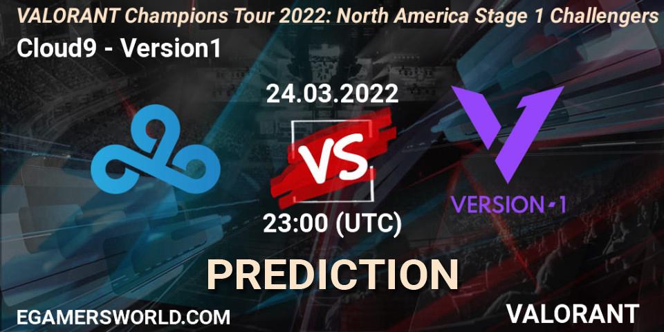 Cloud9 - Version1: ennuste. 24.03.22, VALORANT, VCT 2022: North America Stage 1 Challengers