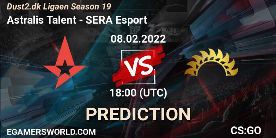 Astralis Talent - SERA Esport: ennuste. 08.02.2022 at 18:00, Counter-Strike (CS2), Dust2.dk Ligaen Season 19
