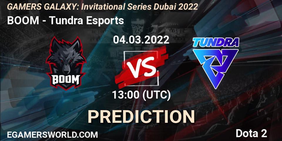BOOM - Tundra Esports: ennuste. 04.03.2022 at 13:11, Dota 2, GAMERS GALAXY: Invitational Series Dubai 2022
