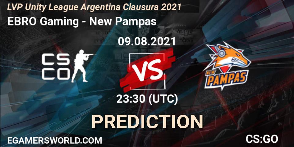 EBRO Gaming - New Pampas: ennuste. 09.08.2021 at 23:30, Counter-Strike (CS2), LVP Unity League Argentina Clausura 2021