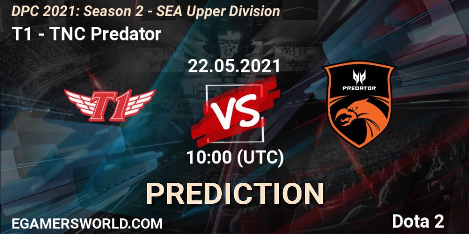 T1 - TNC Predator: ennuste. 22.05.2021 at 09:37, Dota 2, DPC 2021: Season 2 - SEA Upper Division