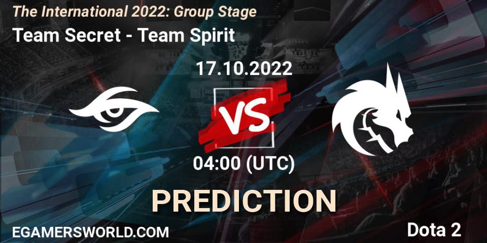 Team Secret - Team Spirit: ennuste. 17.10.22, Dota 2, The International 2022: Group Stage