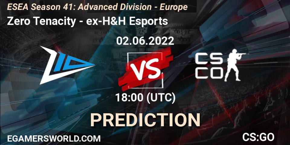 Zero Tenacity - ex-H&H Esports: ennuste. 02.06.2022 at 18:00, Counter-Strike (CS2), ESEA Season 41: Advanced Division - Europe
