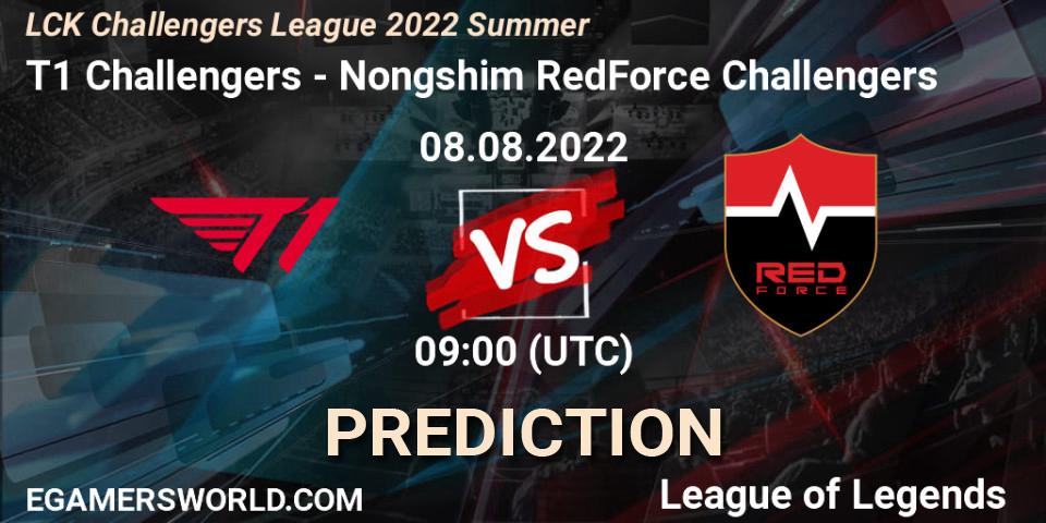 T1 Challengers - Nongshim RedForce Challengers: ennuste. 08.08.2022 at 09:00, LoL, LCK Challengers League 2022 Summer