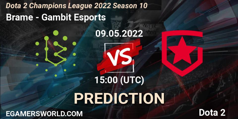 Brame - Gambit Esports: ennuste. 09.05.2022 at 15:11, Dota 2, Dota 2 Champions League 2022 Season 10 