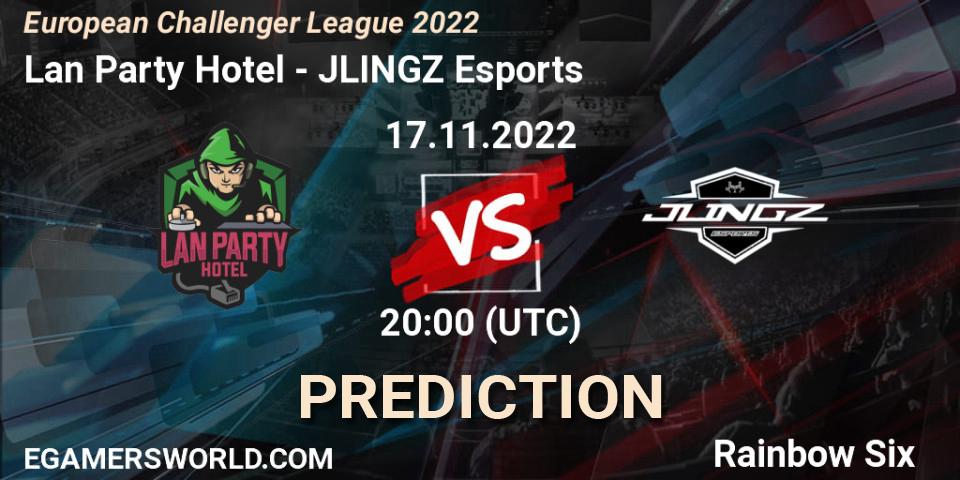 Lan Party Hotel - JLINGZ Esports: ennuste. 17.11.2022 at 20:00, Rainbow Six, European Challenger League 2022