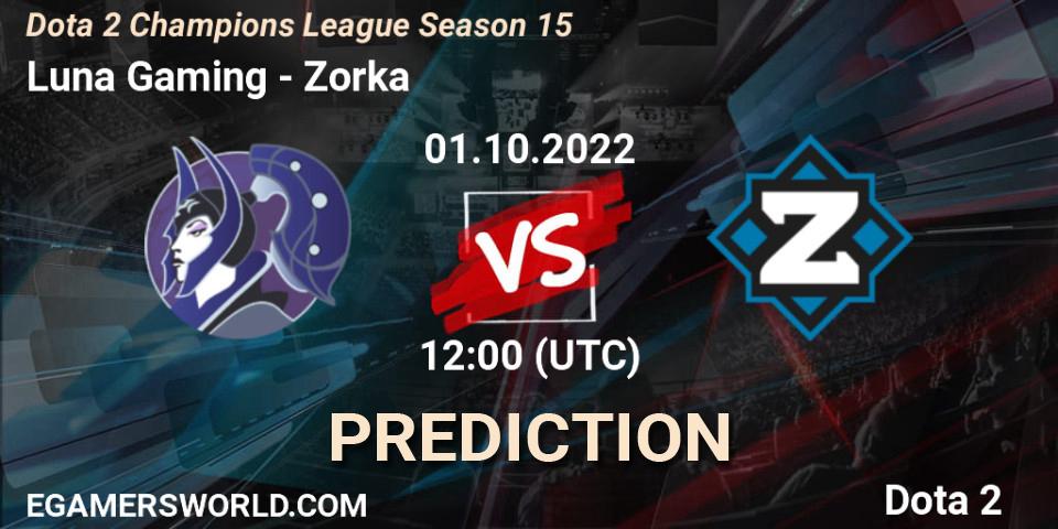 Luna Gaming - Zorka: ennuste. 01.10.2022 at 10:23, Dota 2, Dota 2 Champions League Season 15
