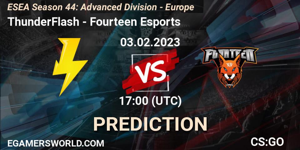 ThunderFlash - Fourteen Esports: ennuste. 03.02.23, CS2 (CS:GO), ESEA Season 44: Advanced Division - Europe
