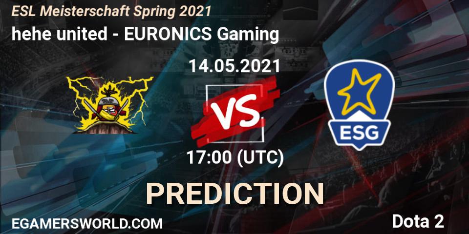 hehe united - EURONICS Gaming: ennuste. 14.05.2021 at 17:04, Dota 2, ESL Meisterschaft Spring 2021