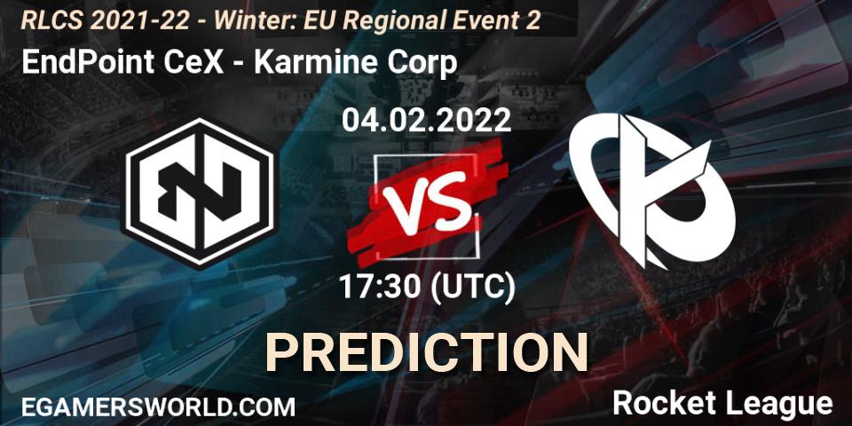 EndPoint CeX - Karmine Corp: ennuste. 04.02.2022 at 17:30, Rocket League, RLCS 2021-22 - Winter: EU Regional Event 2