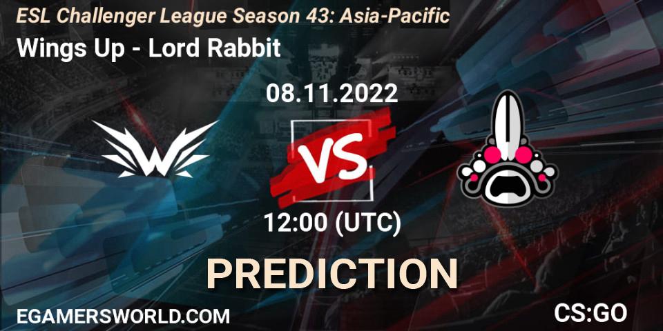 Wings Up - Lord Rabbit: ennuste. 08.11.2022 at 12:00, Counter-Strike (CS2), ESL Challenger League Season 43: Asia-Pacific