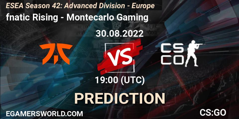 fnatic Rising - Montecarlo Gaming: ennuste. 15.09.2022 at 19:00, Counter-Strike (CS2), ESEA Season 42: Advanced Division - Europe