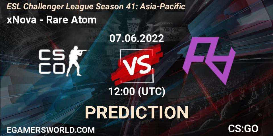 xNova - Rare Atom: ennuste. 07.06.2022 at 12:00, Counter-Strike (CS2), ESL Challenger League Season 41: Asia-Pacific