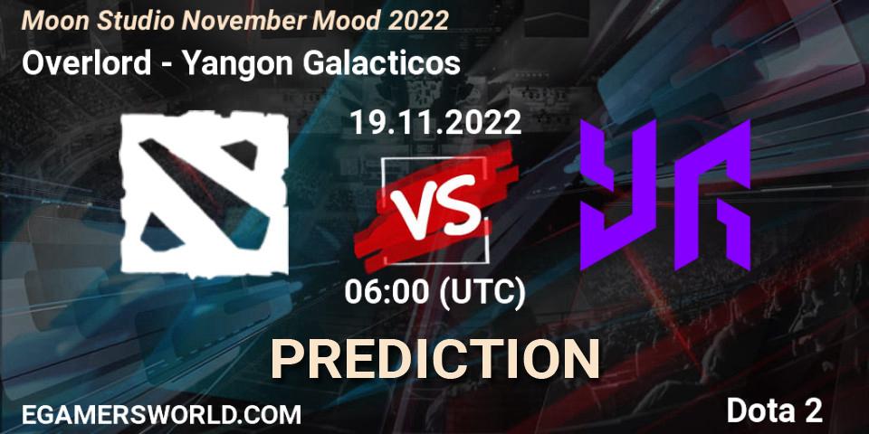 Overlord - Yangon Galacticos: ennuste. 19.11.2022 at 06:03, Dota 2, Moon Studio November Mood 2022