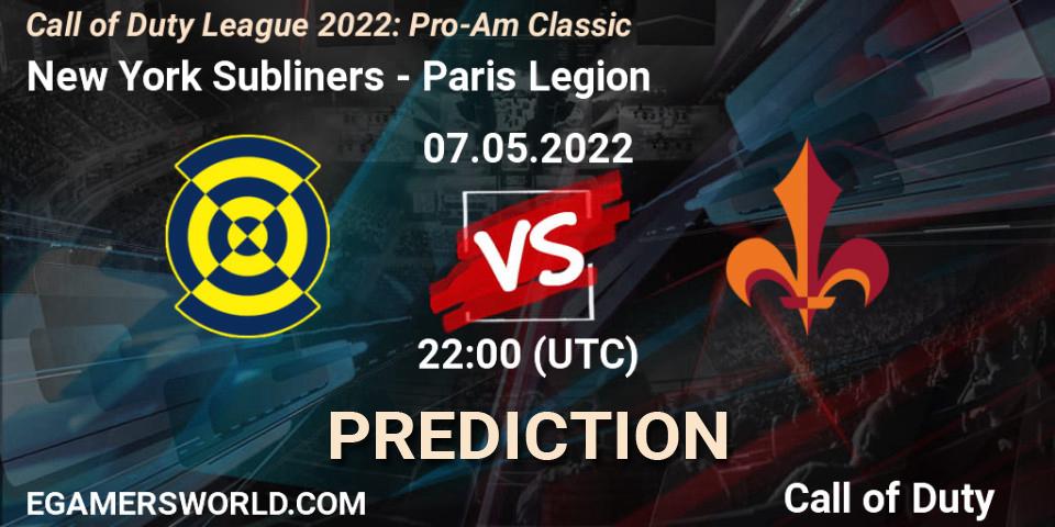 New York Subliners - Paris Legion: ennuste. 07.05.2022 at 19:00, Call of Duty, Call of Duty League 2022: Pro-Am Classic