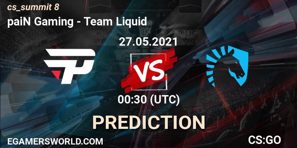 paiN Gaming - Team Liquid: ennuste. 27.05.2021 at 01:10, Counter-Strike (CS2), cs_summit 8